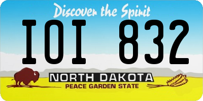 ND license plate IOI832