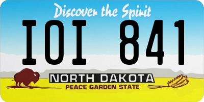 ND license plate IOI841