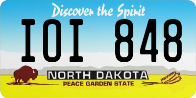 ND license plate IOI848