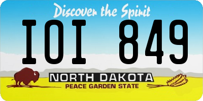 ND license plate IOI849