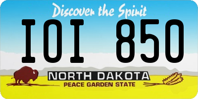 ND license plate IOI850