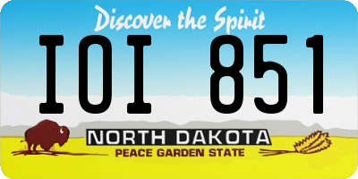 ND license plate IOI851