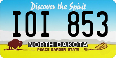 ND license plate IOI853