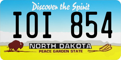 ND license plate IOI854