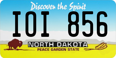 ND license plate IOI856