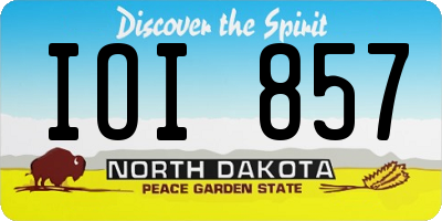 ND license plate IOI857