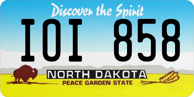 ND license plate IOI858