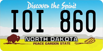 ND license plate IOI860