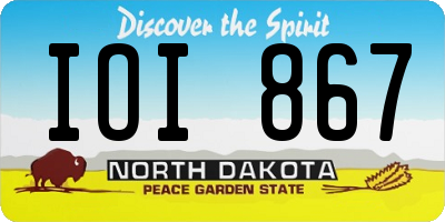 ND license plate IOI867