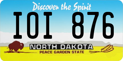 ND license plate IOI876