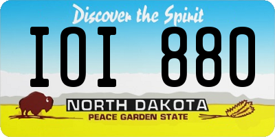 ND license plate IOI880