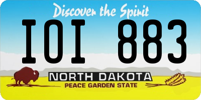 ND license plate IOI883