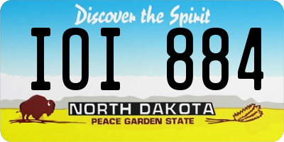 ND license plate IOI884