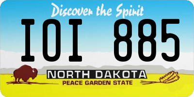 ND license plate IOI885
