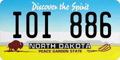 ND license plate IOI886