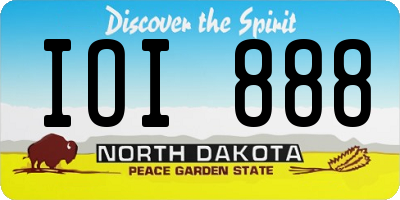 ND license plate IOI888