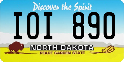 ND license plate IOI890