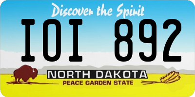 ND license plate IOI892