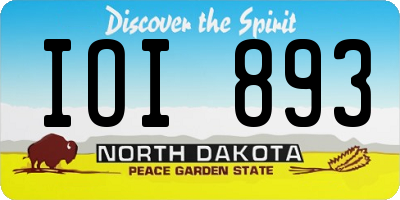 ND license plate IOI893