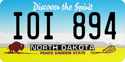 ND license plate IOI894