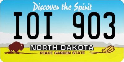 ND license plate IOI903
