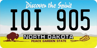 ND license plate IOI905
