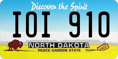 ND license plate IOI910