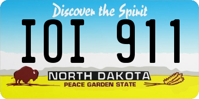ND license plate IOI911