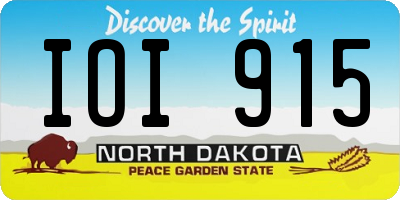 ND license plate IOI915