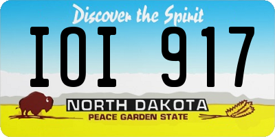 ND license plate IOI917