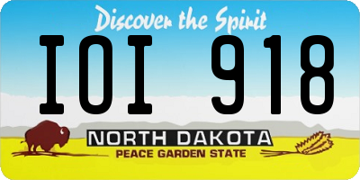 ND license plate IOI918