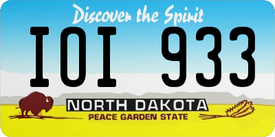 ND license plate IOI933