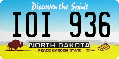 ND license plate IOI936