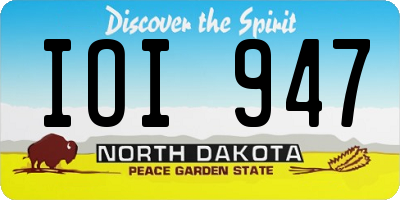 ND license plate IOI947