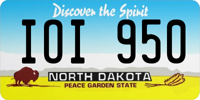 ND license plate IOI950