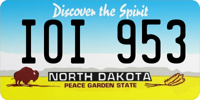 ND license plate IOI953