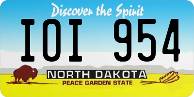 ND license plate IOI954