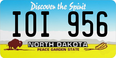 ND license plate IOI956