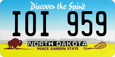 ND license plate IOI959