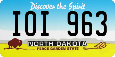 ND license plate IOI963