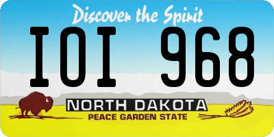 ND license plate IOI968