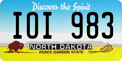ND license plate IOI983