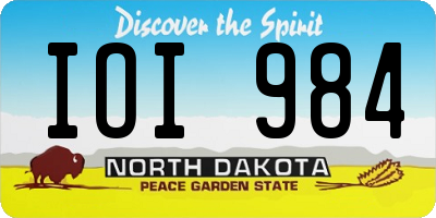 ND license plate IOI984