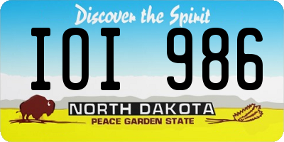 ND license plate IOI986