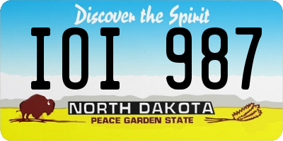 ND license plate IOI987