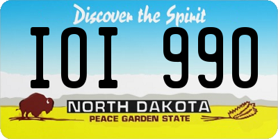 ND license plate IOI990