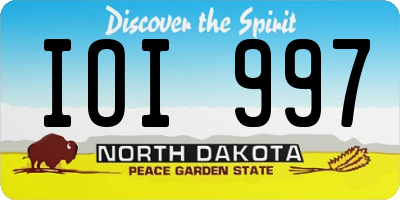 ND license plate IOI997
