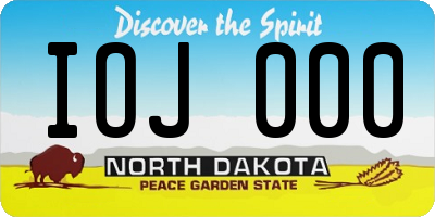 ND license plate IOJ000
