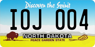ND license plate IOJ004