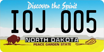 ND license plate IOJ005